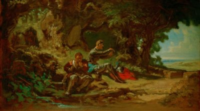 Don Quixote and Sancho Panza Resting by Carl Spitzweg